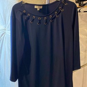 JM Collection Navy Blue Top large